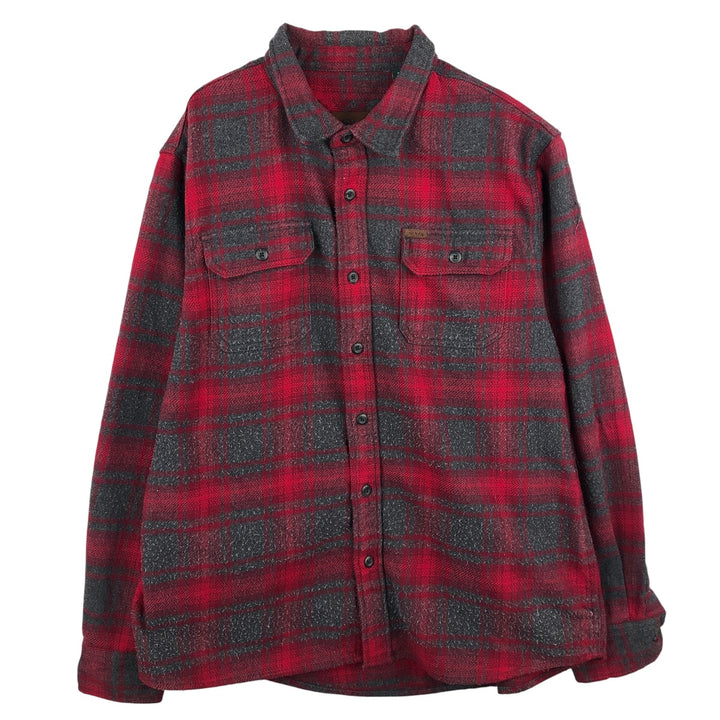 ORVIS Long Sleeve Heavy Flannel Check Shirt, Men's XL cotton red type Vintage Second Hand