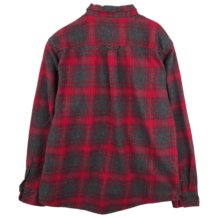 ORVIS Long Sleeve Heavy Flannel Check Shirt, Men's XL cotton red type Vintage Second Hand