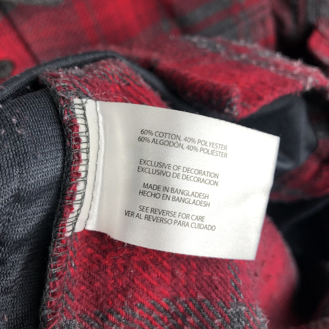 ORVIS Long Sleeve Heavy Flannel Check Shirt, Men's XL cotton red type Vintage Second Hand