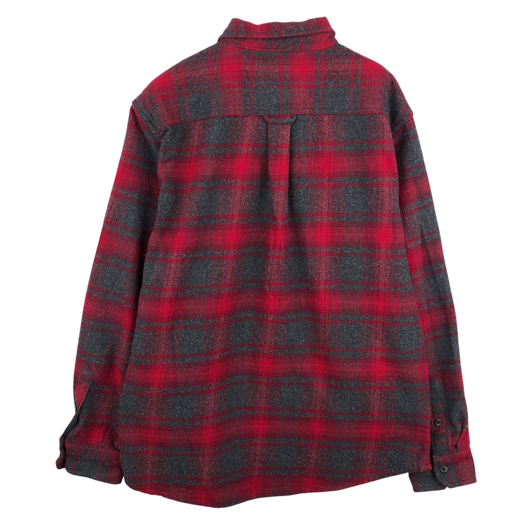 ORVIS Long Sleeve Heavy Flannel Check Shirt, Men's XL cotton red type Vintage Second Hand