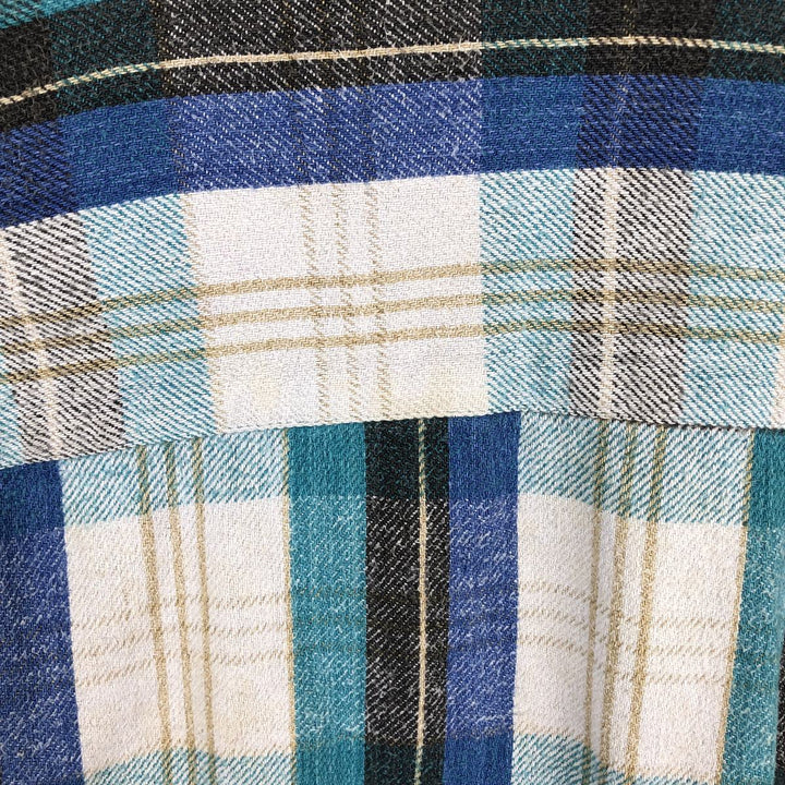 BOG Trading Co. Long Sleeve Heavy Flannel Check Shirt, Men's Size XL unclear Emerald green Vintage Second Hand