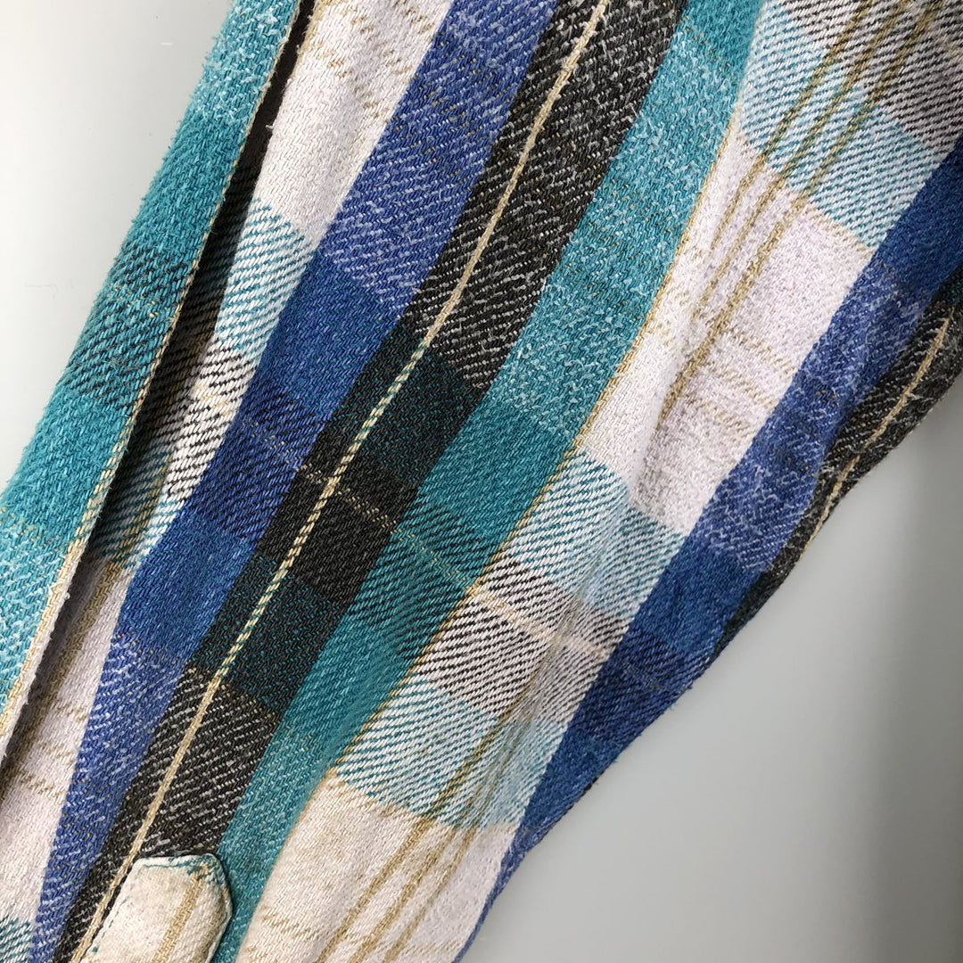 BOG Trading Co. Long Sleeve Heavy Flannel Check Shirt, Men's Size XL unclear Emerald green Vintage Second Hand