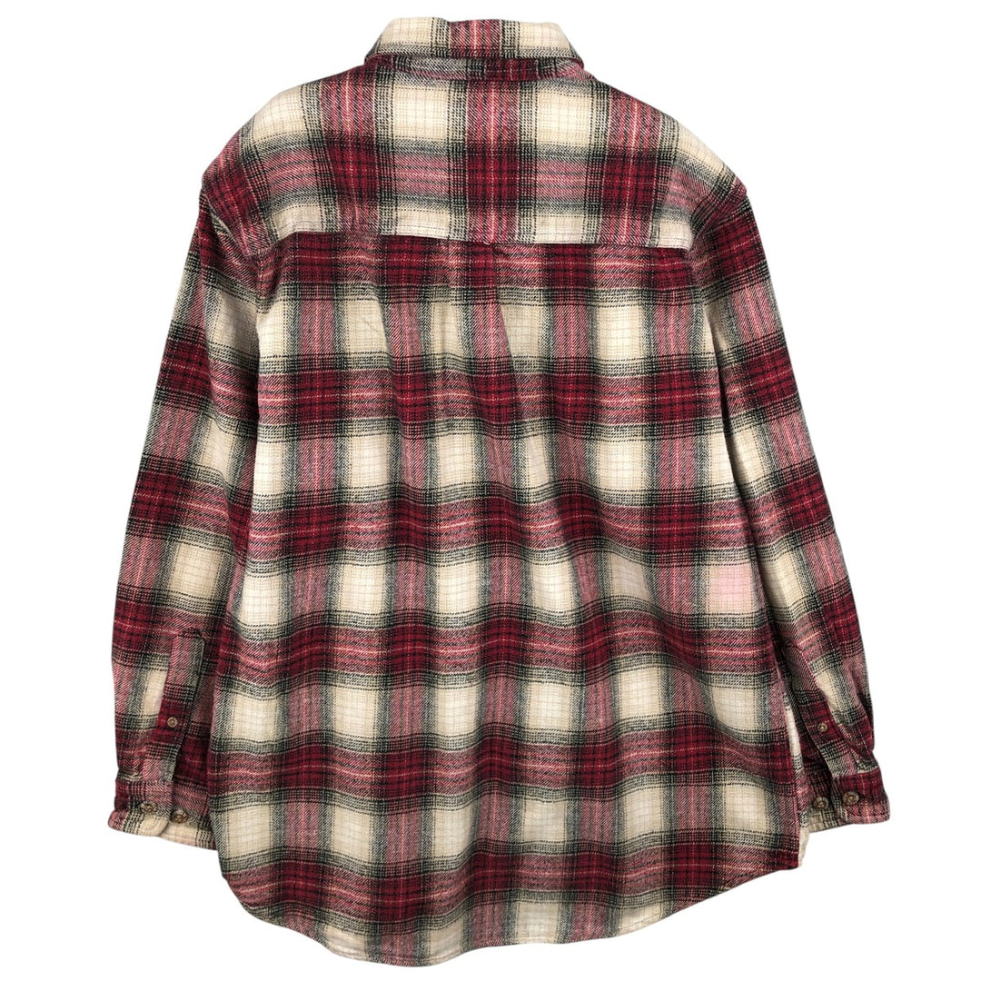 Field and Stream FIELD AND STREAM Ombre Check Long Sleeve Heavy Flannel Check Shirt Men's Size L unclear red type Vintage Second Hand