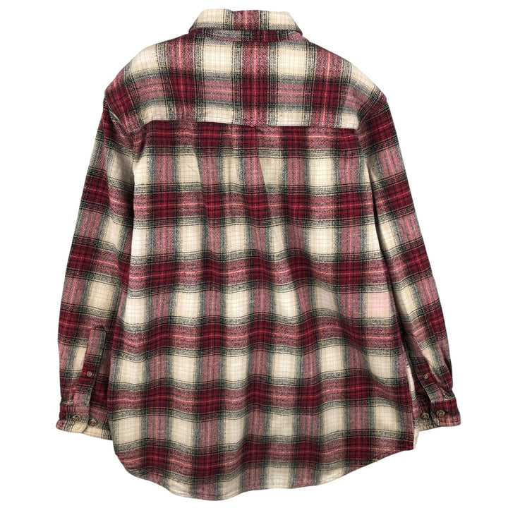 Field and Stream FIELD AND STREAM Ombre Check Long Sleeve Heavy Flannel Check Shirt Men's Size L unclear red type Vintage Second Hand