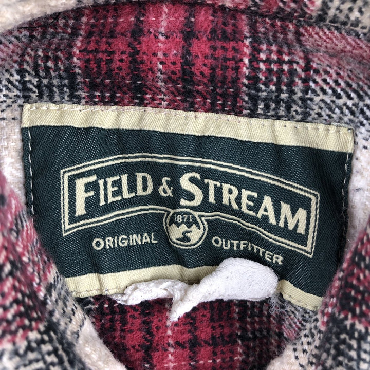 Field and Stream FIELD AND STREAM Ombre Check Long Sleeve Heavy Flannel Check Shirt Men's Size L unclear red type Vintage Second Hand