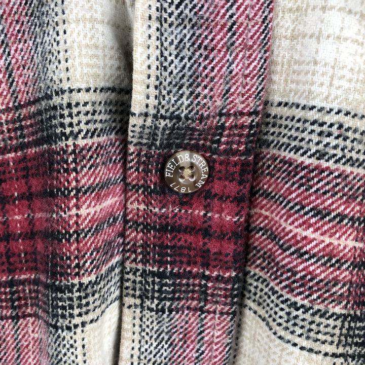Field and Stream FIELD AND STREAM Ombre Check Long Sleeve Heavy Flannel Check Shirt Men's Size L unclear red type Vintage Second Hand