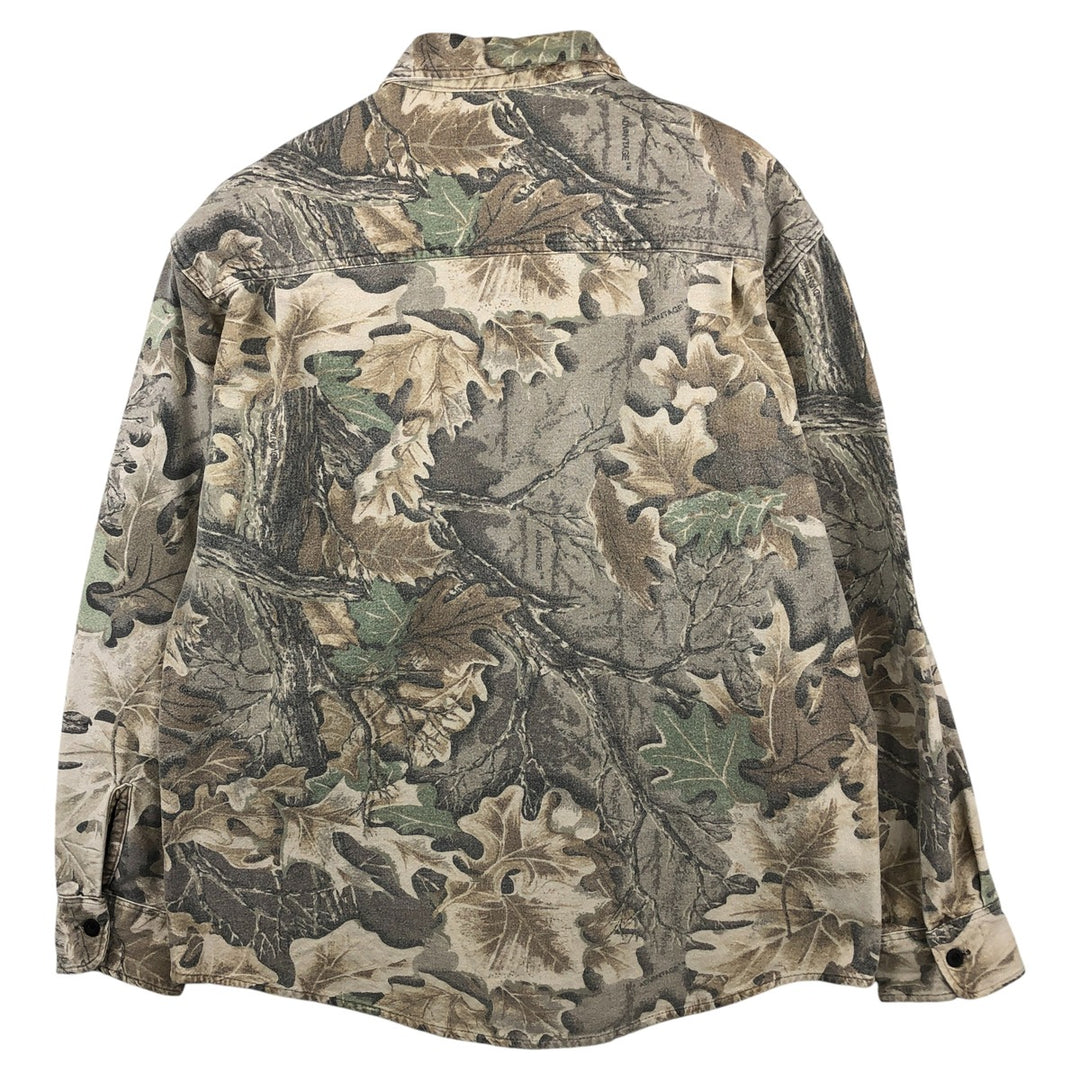 Vintage 90'S Rattlers Brand Camouflage Pattern Realtree Camo Long Sleeve Heavy Flannel Shirt, Men's Size XL unclear Beige type Vintage Second Hand