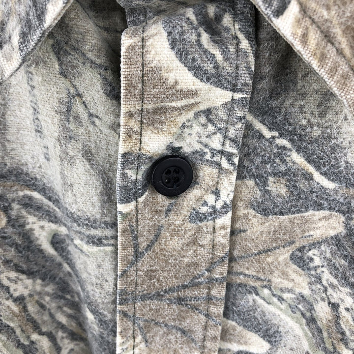 Vintage 90'S Rattlers Brand Camouflage Pattern Realtree Camo Long Sleeve Heavy Flannel Shirt, Men's Size XL unclear Beige type Vintage Second Hand