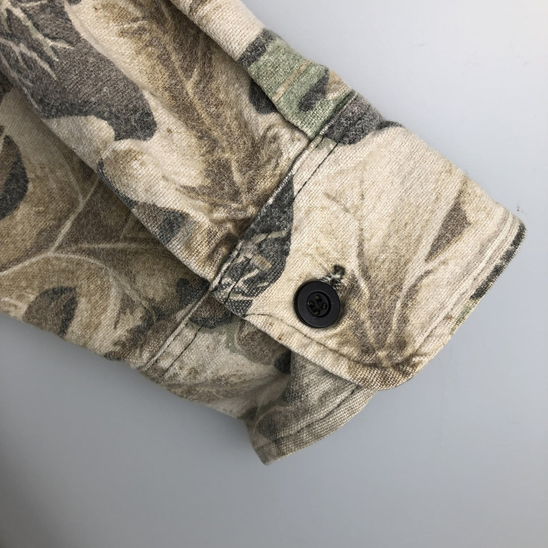 Vintage 90'S Rattlers Brand Camouflage Pattern Realtree Camo Long Sleeve Heavy Flannel Shirt, Men's Size XL unclear Beige type Vintage Second Hand