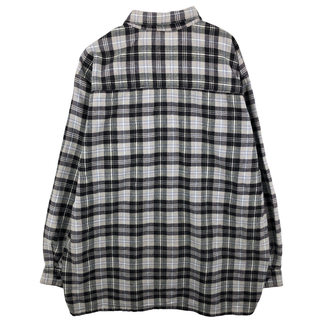 Levi's DRY GOODS Long Sleeve Heavy Flannel Check Shirt, Men's Size XL cotton Charcoal Vintage Second Hand