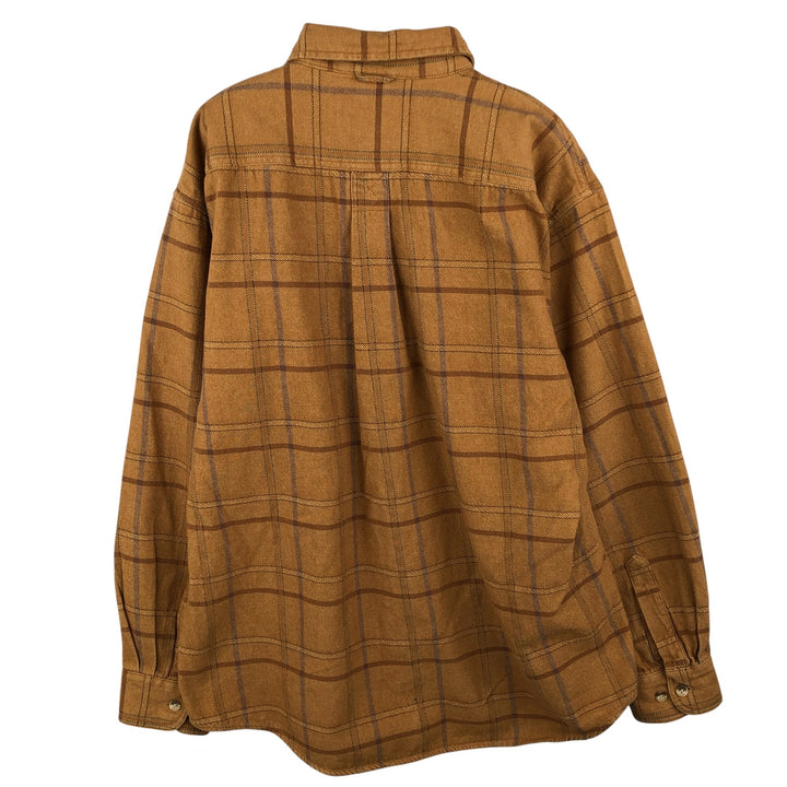 Vintage 90'S Timberland long-sleeved flannel check shirt, size M, men's cotton beige type brown Vintage Second Hand