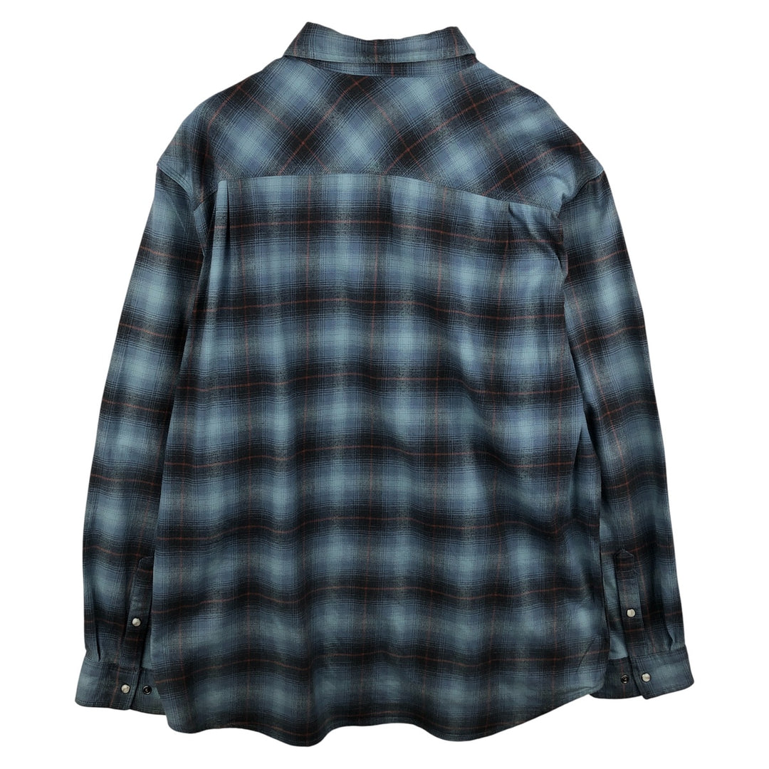 Carhartt Relaxed Fit Ombre Check Long Sleeve Flannel Check Shirt, Men's XL cotton blue type Vintage Second Hand