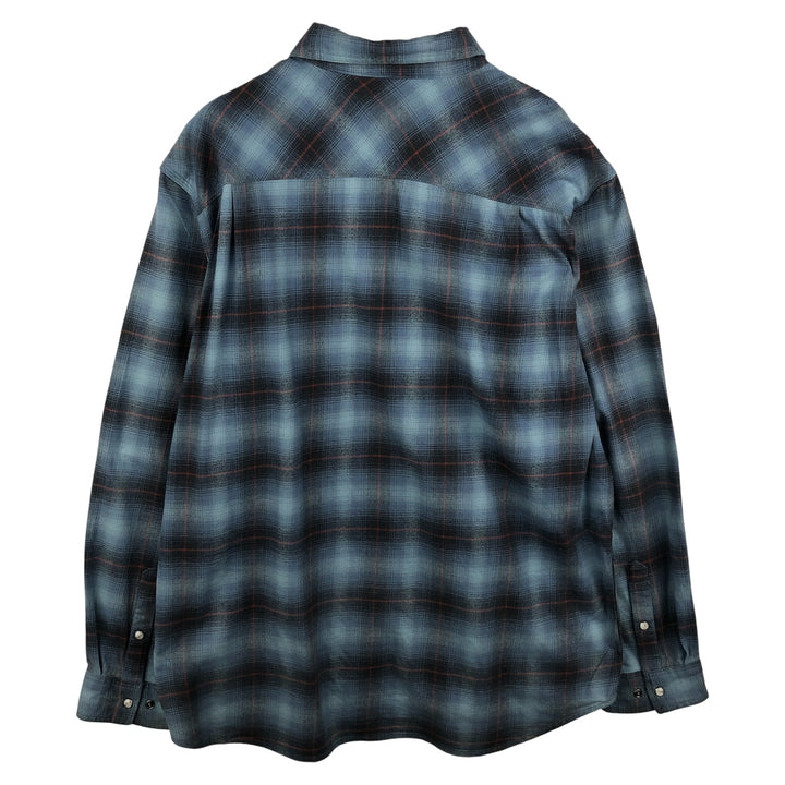 Carhartt Relaxed Fit Ombre Check Long Sleeve Flannel Check Shirt, Men's XL cotton blue type Vintage Second Hand