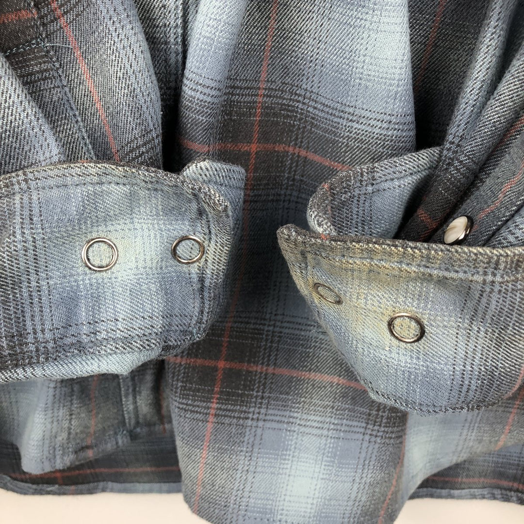 Carhartt Relaxed Fit Ombre Check Long Sleeve Flannel Check Shirt, Men's XL cotton blue type Vintage Second Hand