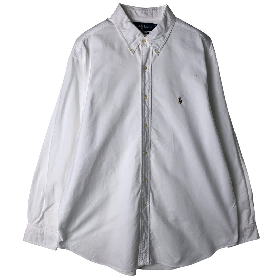 Ralph Lauren Classic Fit Long Sleeve Button Down Shirt Men's XL cotton white type Vintage Second Hand