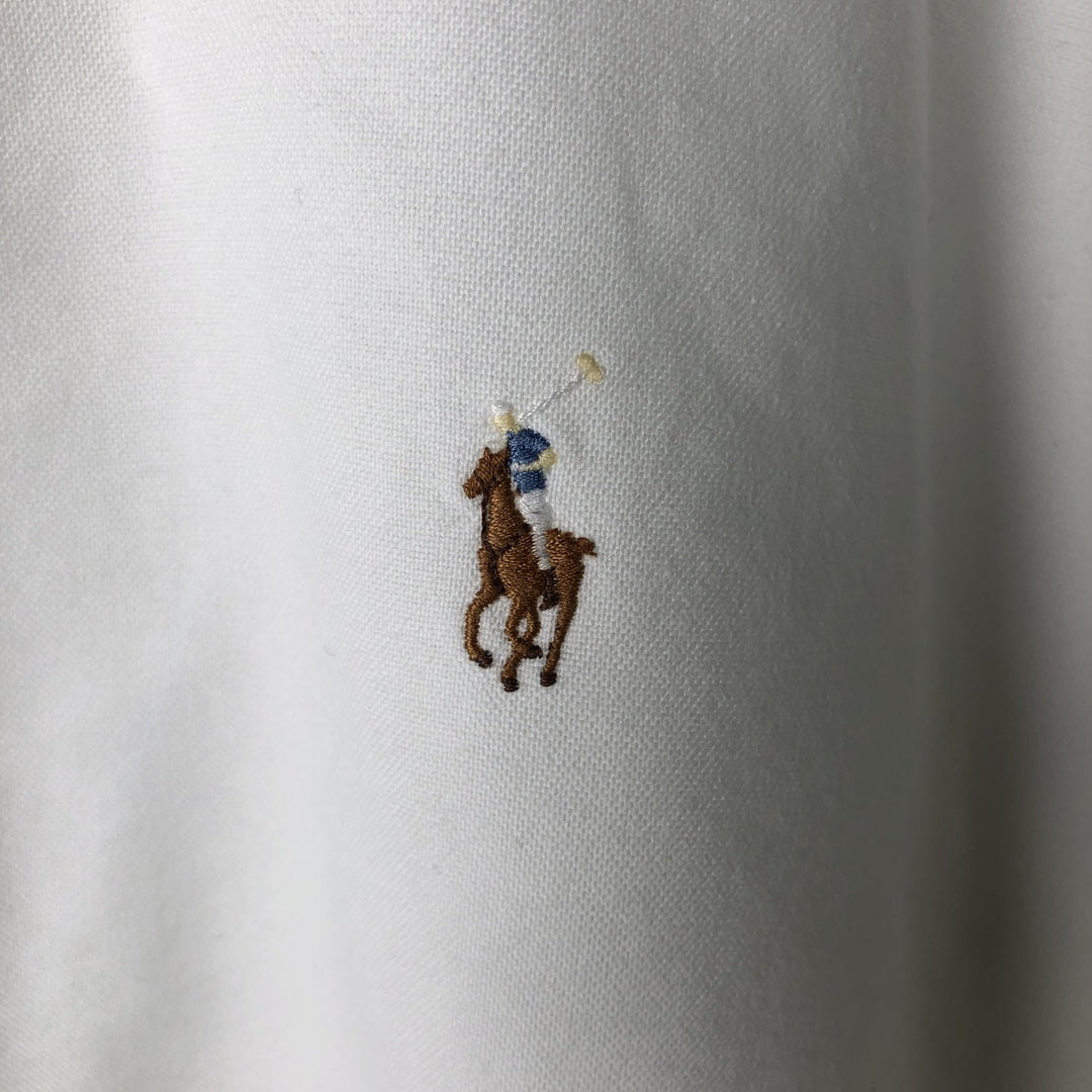 Ralph Lauren YARMOUTH long sleeve button down shirt, men's size L cotton white type Vintage Second Hand