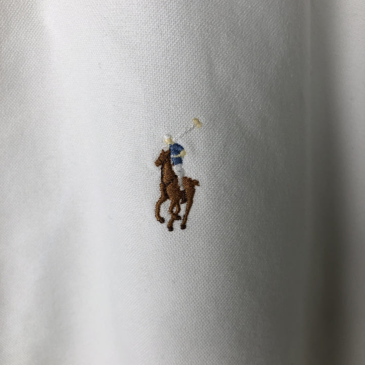 Ralph Lauren YARMOUTH long sleeve button down shirt, men's size L cotton white type Vintage Second Hand