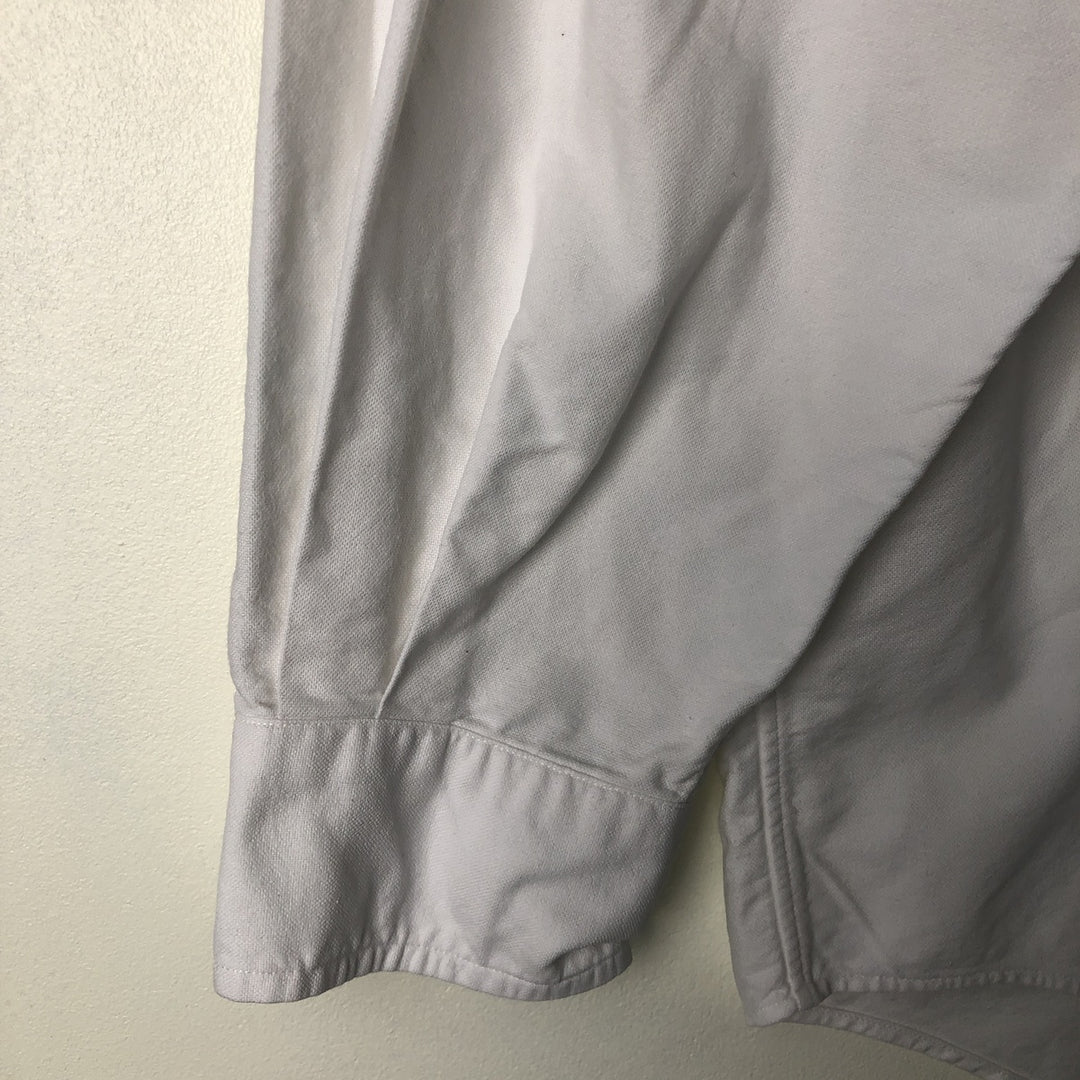 Ralph Lauren YARMOUTH long sleeve button down shirt, men's size L cotton white type Vintage Second Hand
