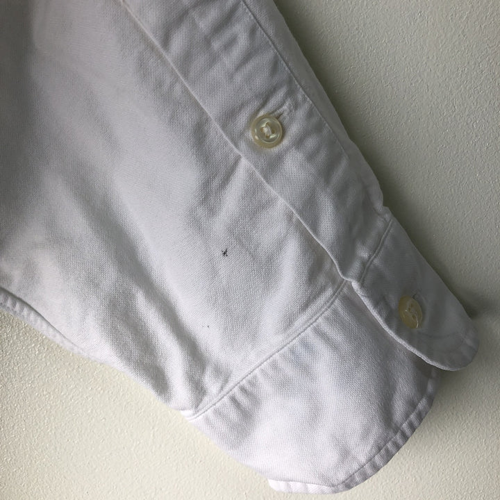 Ralph Lauren YARMOUTH long sleeve button down shirt, men's size L cotton white type Vintage Second Hand