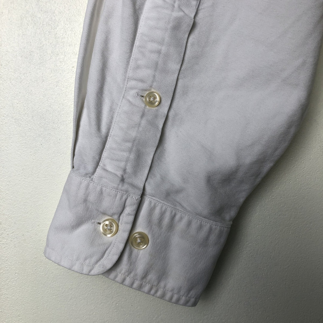 Ralph Lauren YARMOUTH long sleeve button down shirt, men's size L cotton white type Vintage Second Hand