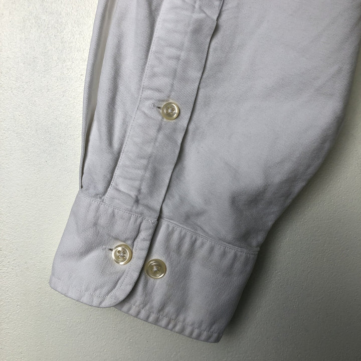 Ralph Lauren YARMOUTH long sleeve button down shirt, men's size L cotton white type Vintage Second Hand