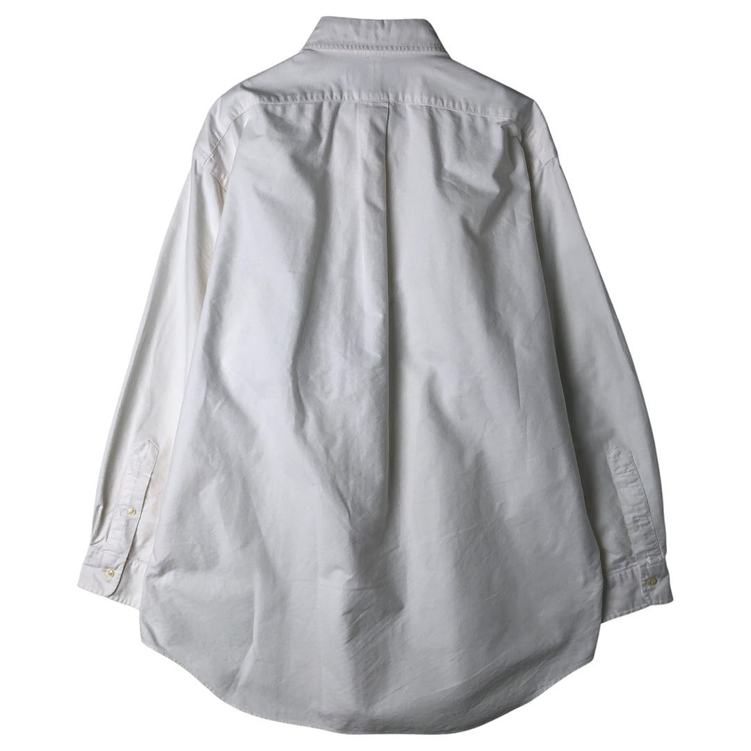Ralph Lauren YARMOUTH long sleeve button down shirt, men's size L cotton white type Vintage Second Hand