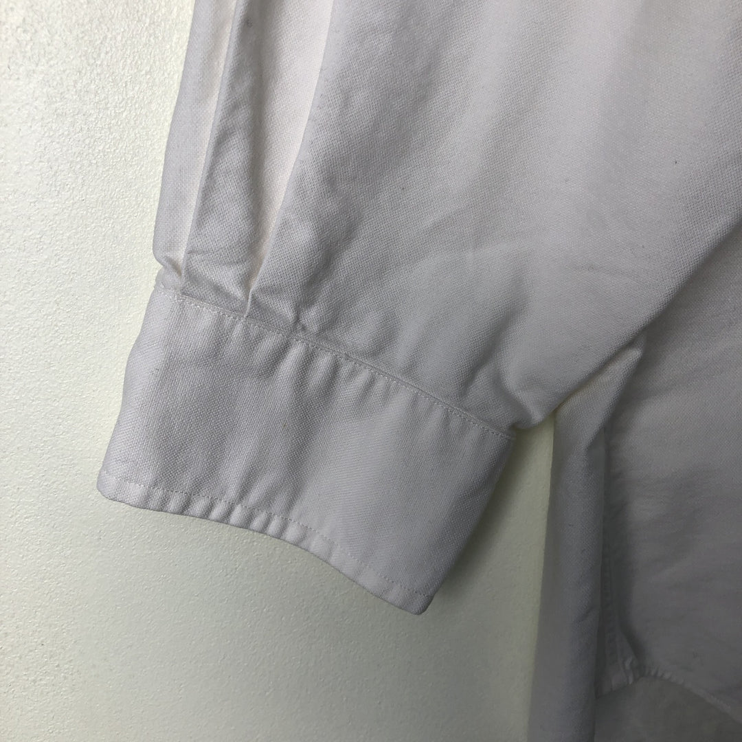 Ralph Lauren YARMOUTH long sleeve button down shirt, men's size L cotton white type Vintage Second Hand