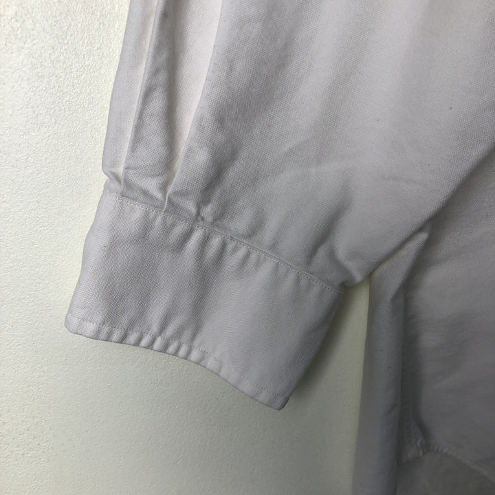 Ralph Lauren YARMOUTH long sleeve button down shirt, men's size L cotton white type Vintage Second Hand