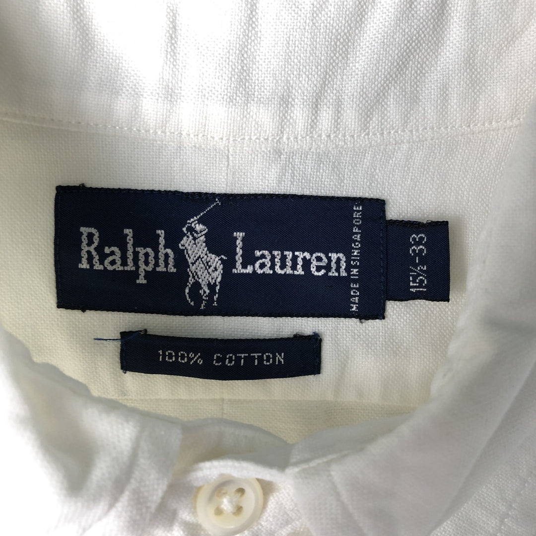 Ralph Lauren long sleeve button down shirt, men's size M cotton white type Vintage Second Hand