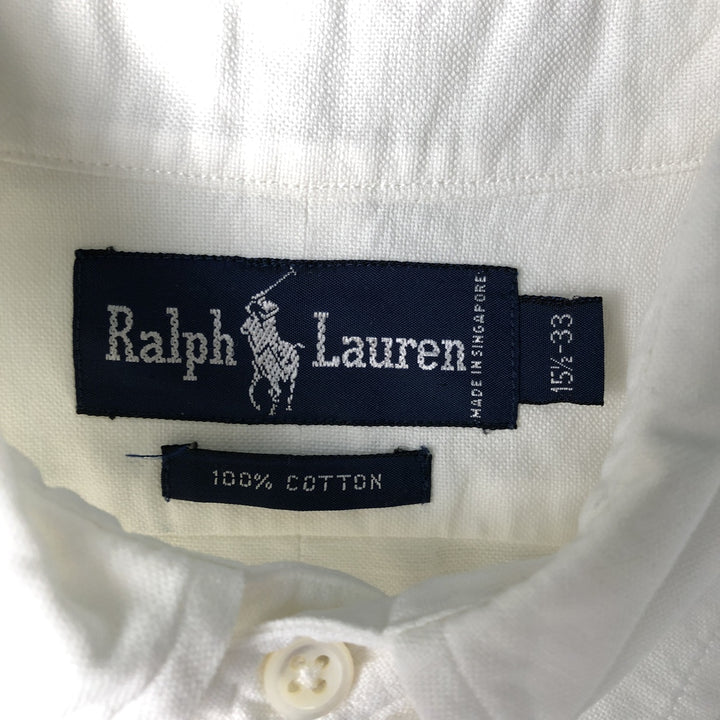 Ralph Lauren long sleeve button down shirt, men's size M cotton white type Vintage Second Hand