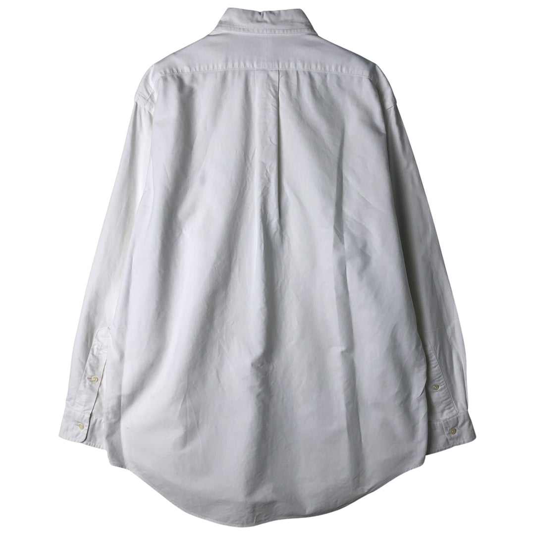 Ralph Lauren YARMOUTH long sleeve button down shirt, men's size M cotton white type Vintage Second Hand
