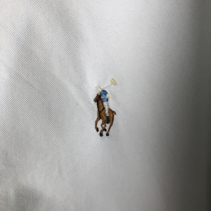Ralph Lauren YARMOUTH long sleeve button down shirt, men's size M cotton white type Vintage Second Hand
