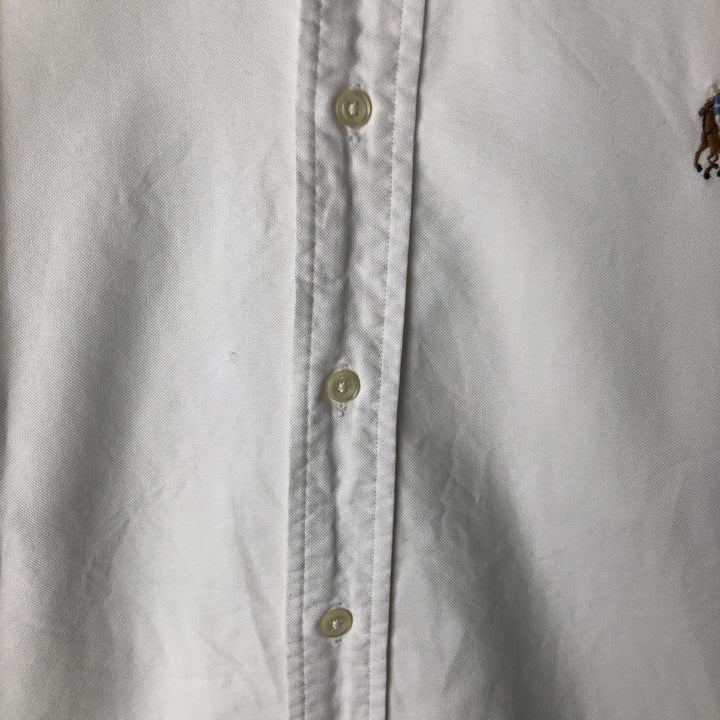 Ralph Lauren YARMOUTH long sleeve button down shirt, men's size M cotton white type Vintage Second Hand