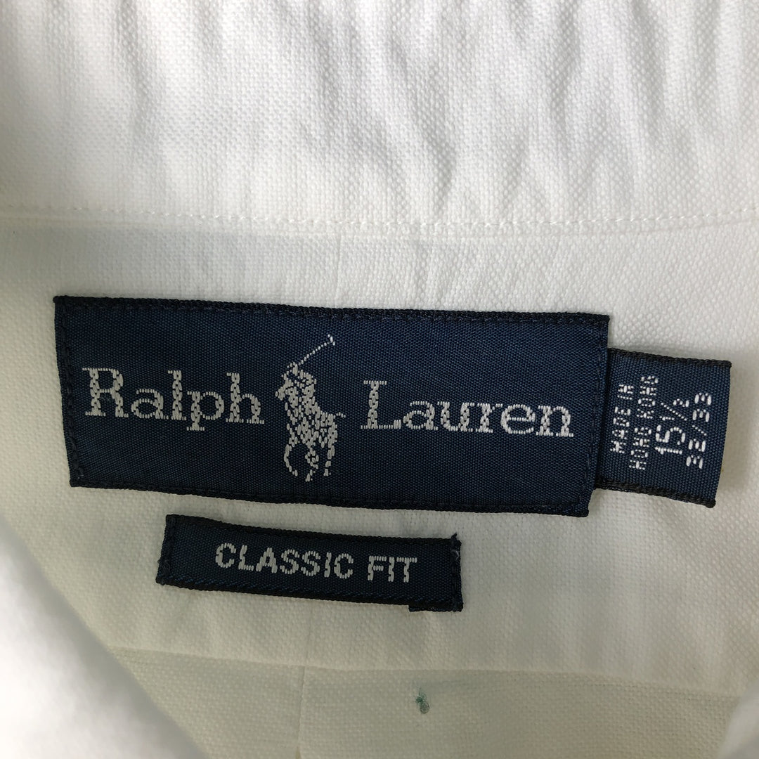 Ralph Lauren YARMOUTH long sleeve button down shirt, men's size M cotton white type Vintage Second Hand