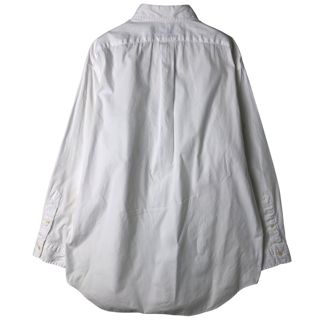 Ralph Lauren YARMOUTH long sleeve button down shirt, men's size L cotton white type Vintage Second Hand