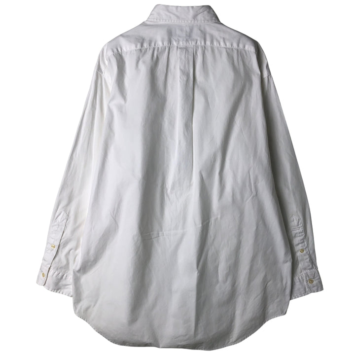 Ralph Lauren YARMOUTH long sleeve button down shirt, men's size L cotton white type Vintage Second Hand