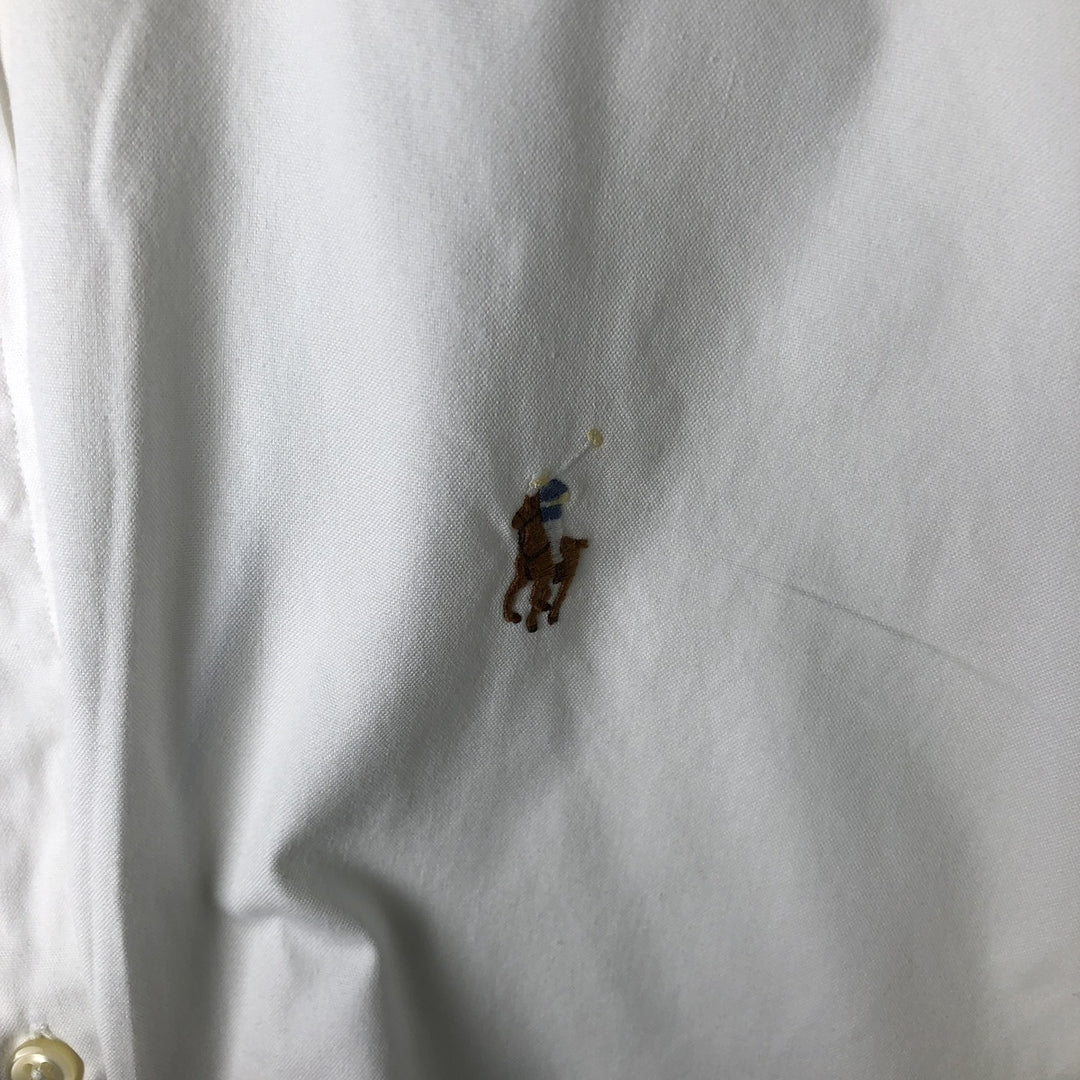 Ralph Lauren YARMOUTH long sleeve button down shirt, men's size L cotton white type Vintage Second Hand