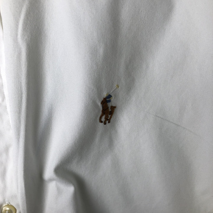 Ralph Lauren YARMOUTH long sleeve button down shirt, men's size L cotton white type Vintage Second Hand