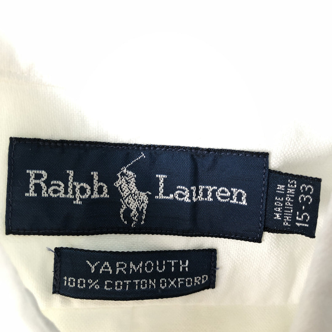 Ralph Lauren YARMOUTH long sleeve button down shirt, men's size M cotton white type Vintage Second Hand