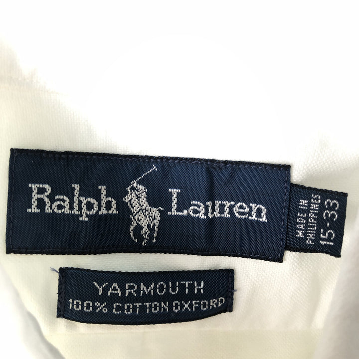 Ralph Lauren YARMOUTH long sleeve button down shirt, men's size M cotton white type Vintage Second Hand