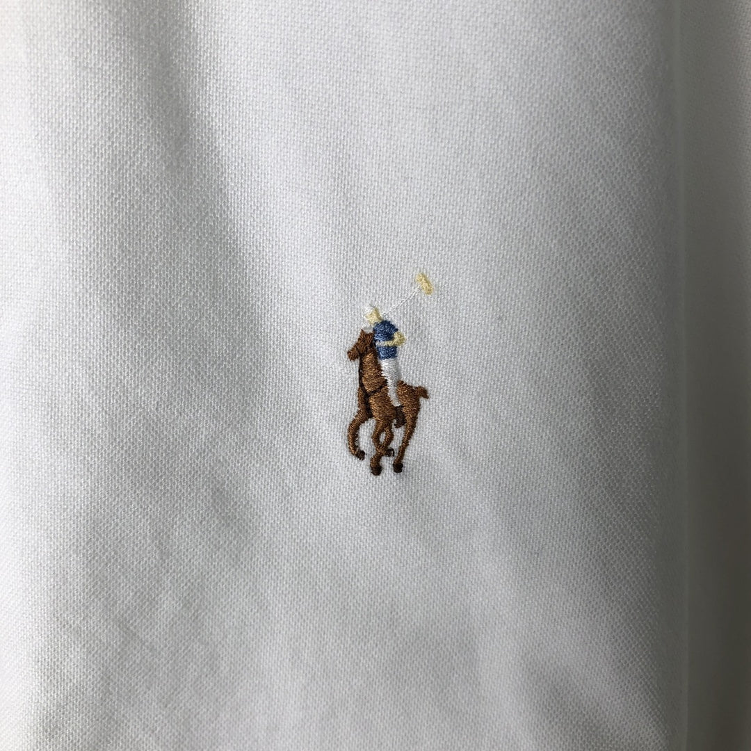 Ralph Lauren YARMOUTH long sleeve button down shirt, men's size M cotton white type Vintage Second Hand