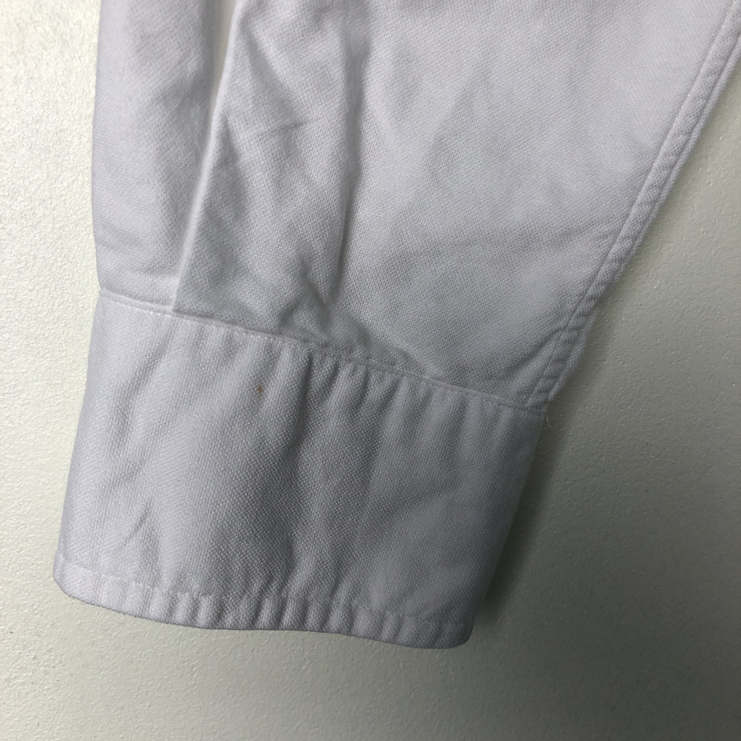 Ralph Lauren YARMOUTH long sleeve button down shirt, men's size M cotton white type Vintage Second Hand