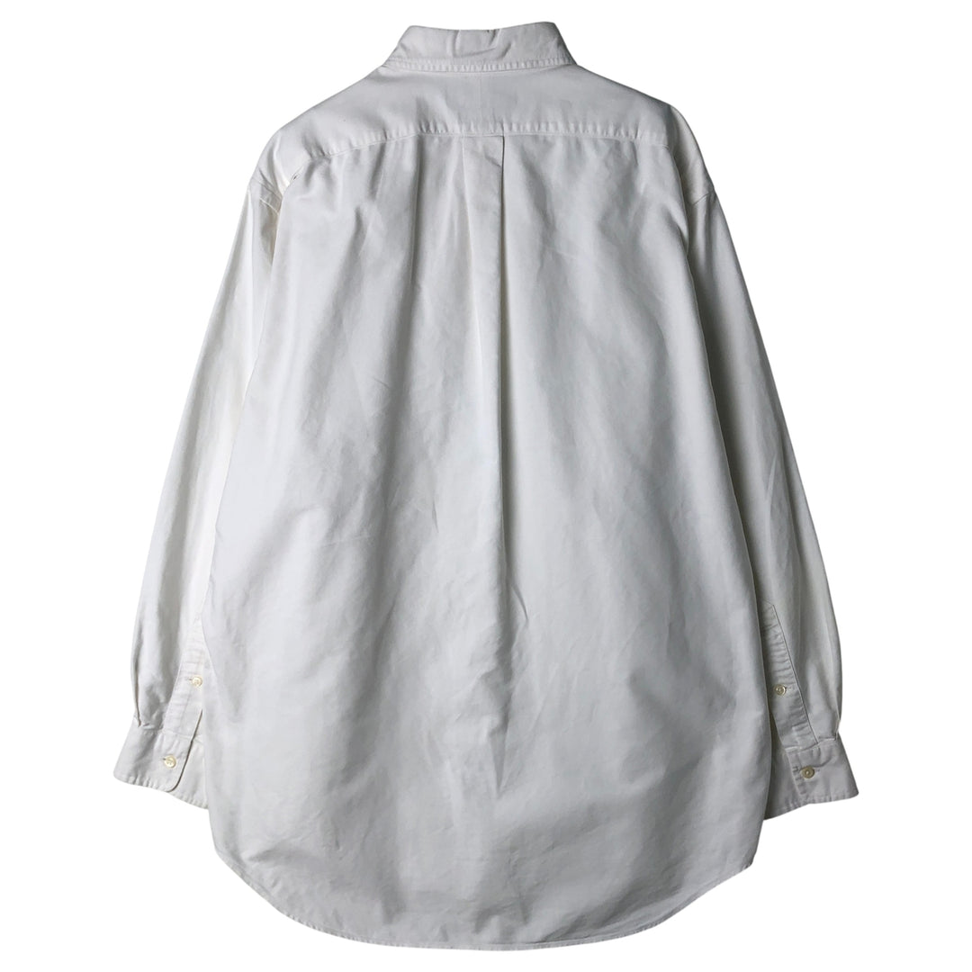 Ralph Lauren YARMOUTH long sleeve button down shirt, men's size L cotton white type Vintage Second Hand