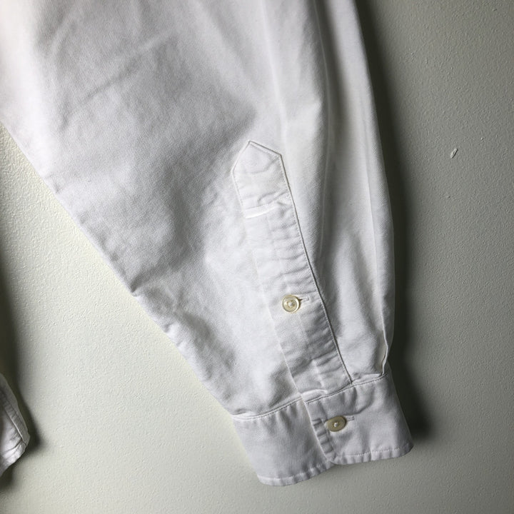 Ralph Lauren YARMOUTH long sleeve button down shirt, men's size L cotton white type Vintage Second Hand