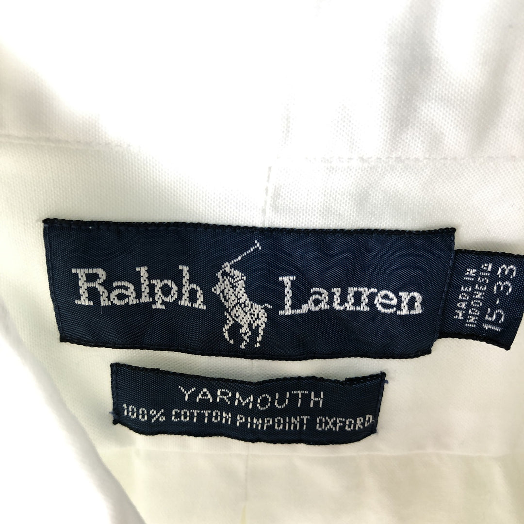 Ralph Lauren YARMOUTH long sleeve button down shirt, men's size M cotton white type Vintage Second Hand