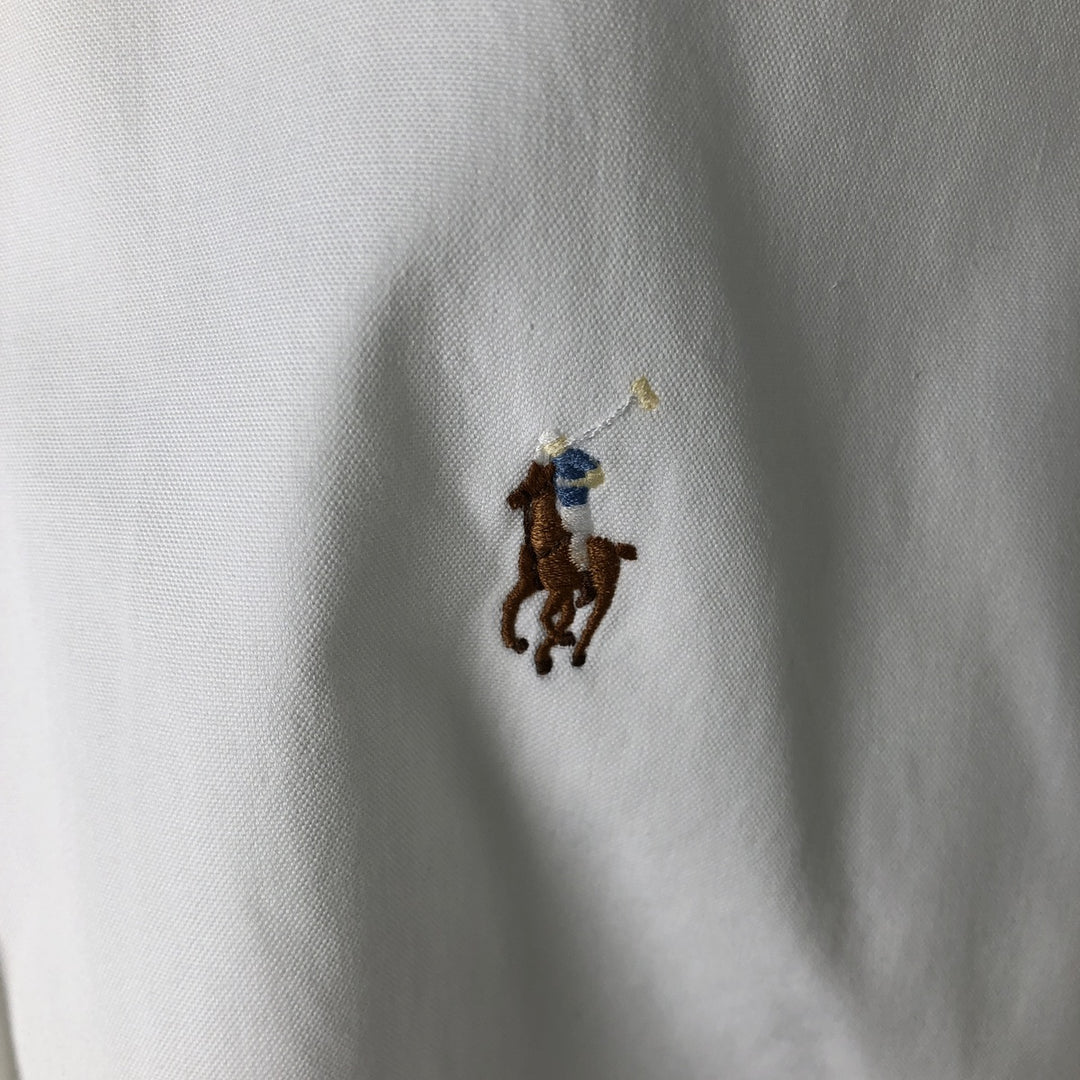 Ralph Lauren YARMOUTH long sleeve button down shirt, men's size M cotton white type Vintage Second Hand