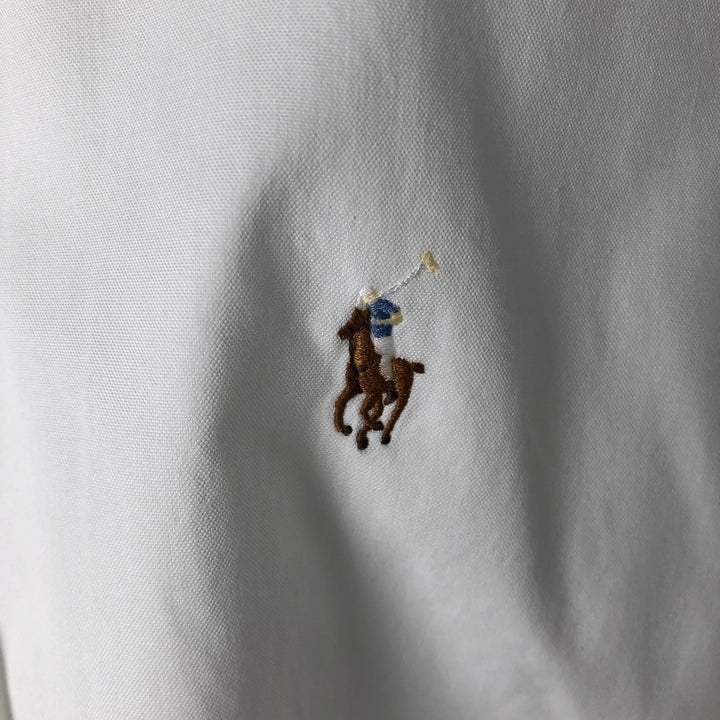 Ralph Lauren YARMOUTH long sleeve button down shirt, men's size M cotton white type Vintage Second Hand