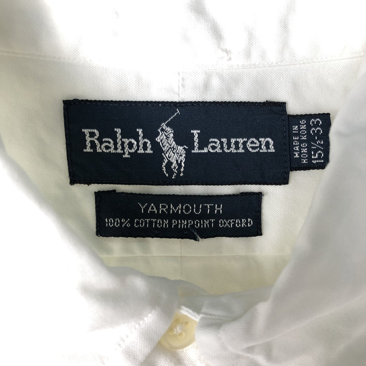 Ralph Lauren YARMOUTH long sleeve button down shirt, men's size M cotton white type Vintage Second Hand