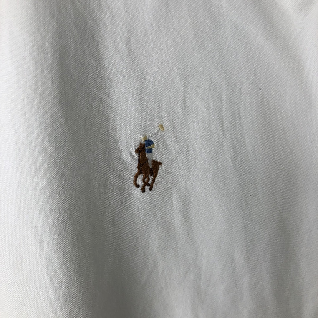 Ralph Lauren YARMOUTH long sleeve button down shirt, men's size M cotton white type Vintage Second Hand