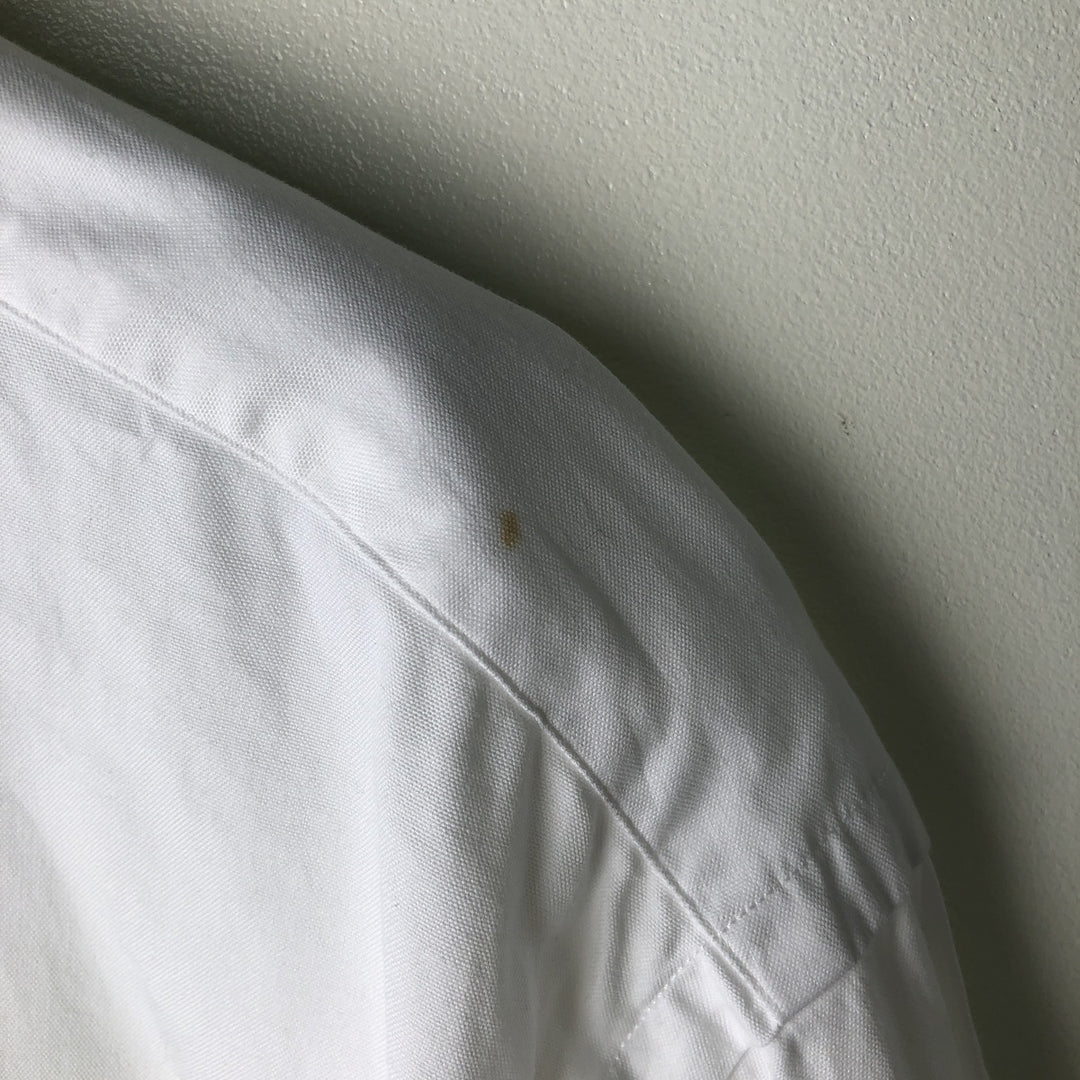 Ralph Lauren YARMOUTH long sleeve button down shirt, men's size M cotton white type Vintage Second Hand